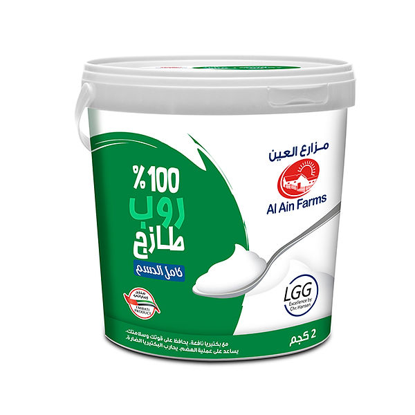 زبادي طبيعي كامل الدسم 2 كغ
